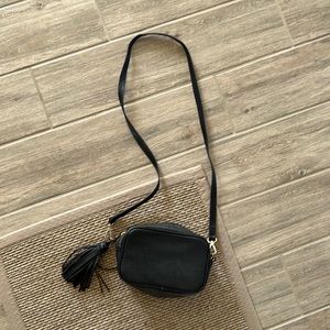 Zara Black Patent Purse Faux Leather